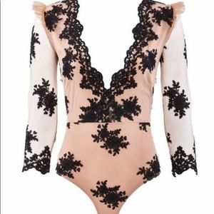 For Love and Lemons NWT Amber Scallop Body Suit